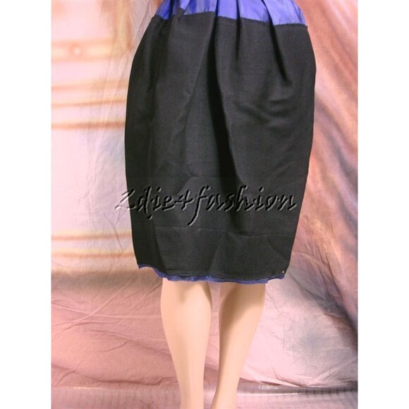 $2295 DONNA KARAN COLLECTION Blue Cashmere Belted Dress 10 - Picture 5 of 6